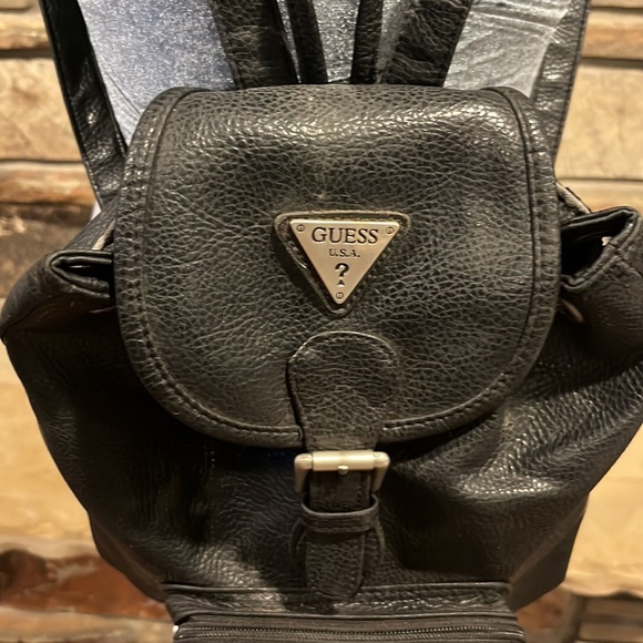 Guess Y2K Black Faux Leather Mini Backpack - Picture 2 of 10